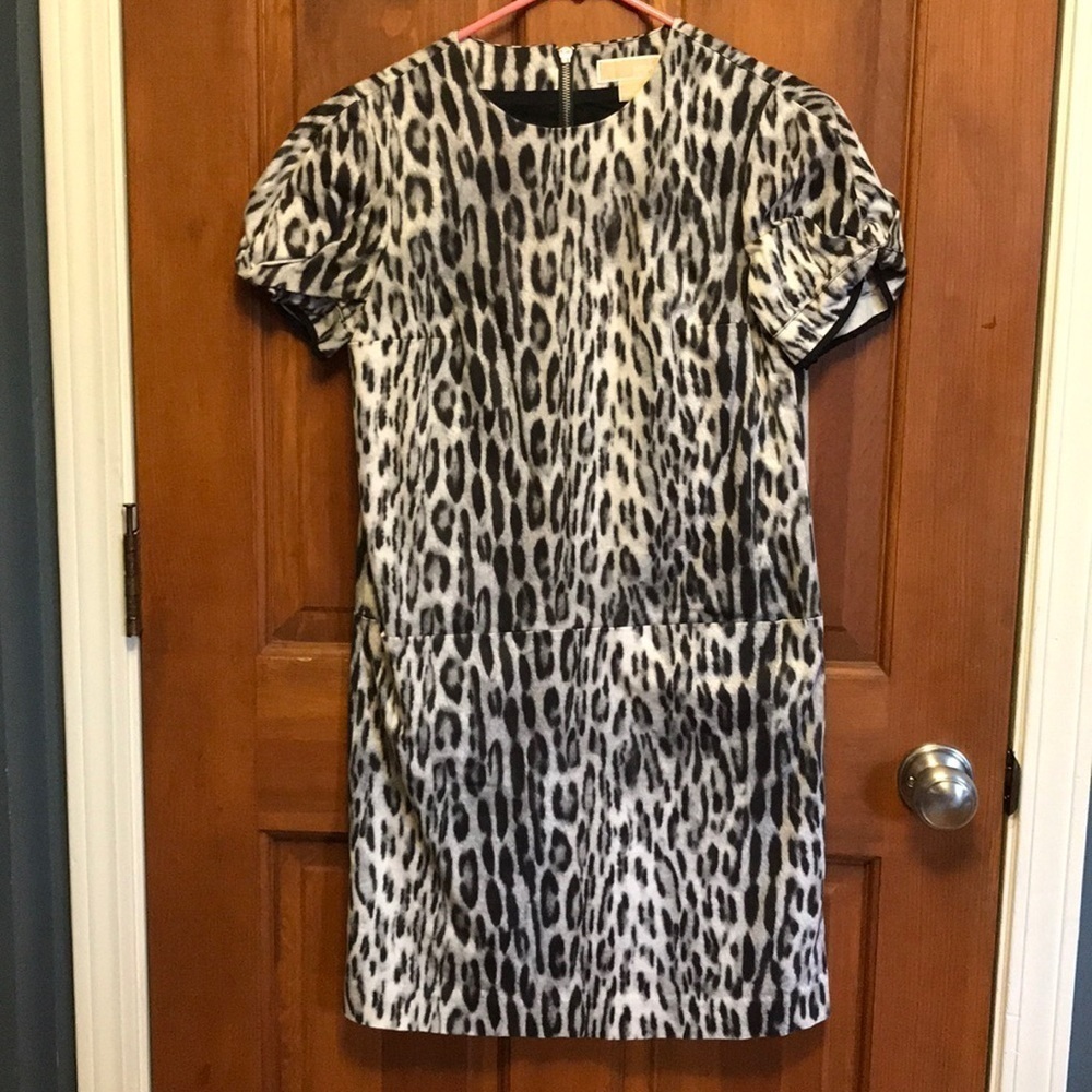 MICHAEL KORS Grey Animal Print Dress Size 2
